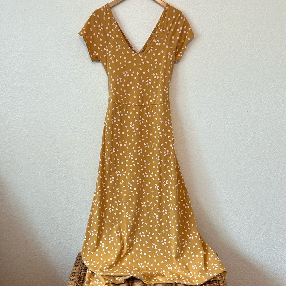 Pact Fit and Flare Crossback Maxi Dress